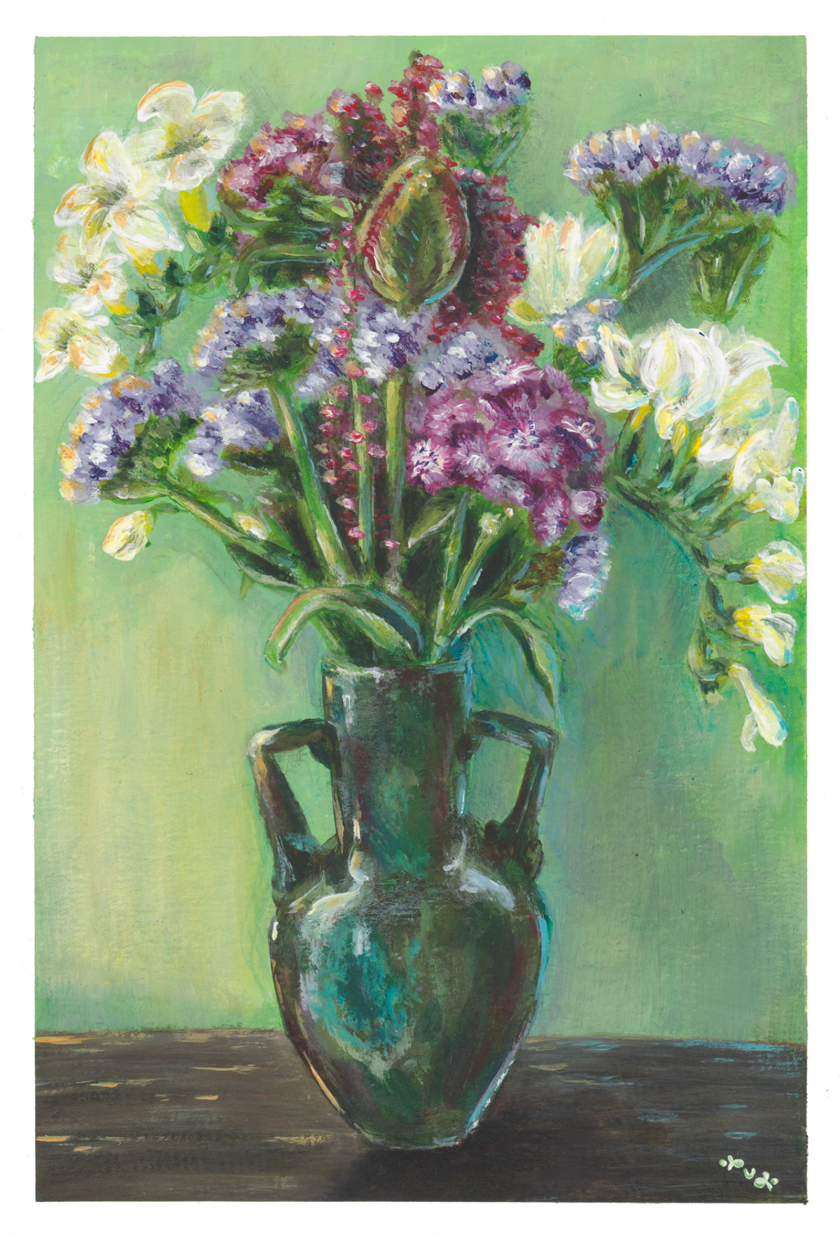 Vase chiné printanier